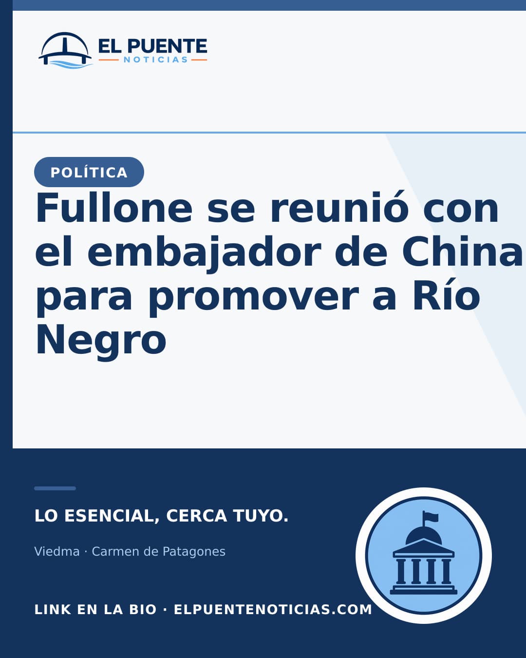 Fullone se reunió con el embajador de China para promover a Río Negro