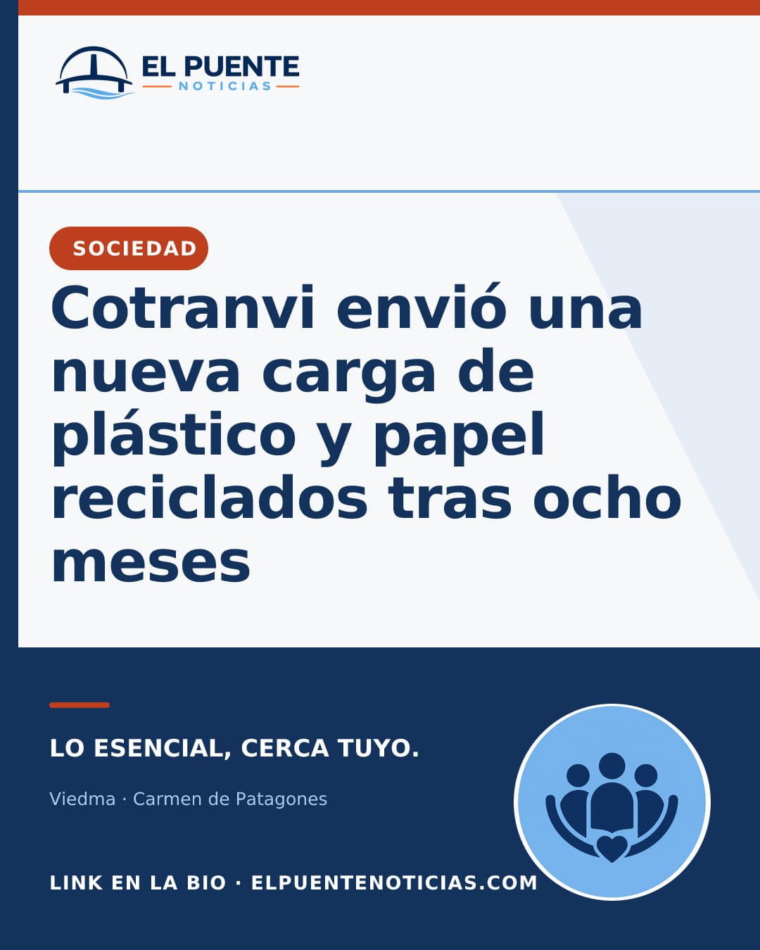 Cotranvi envió una nueva carga de plástico y papel reciclados tras ocho meses