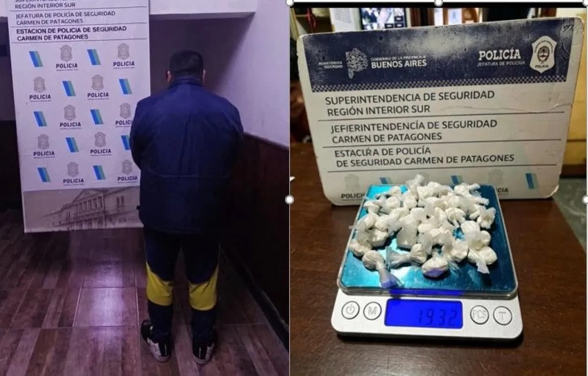 Cayó un motociclista con cocaína en Patagones y hallaron un punto de fraccionamiento