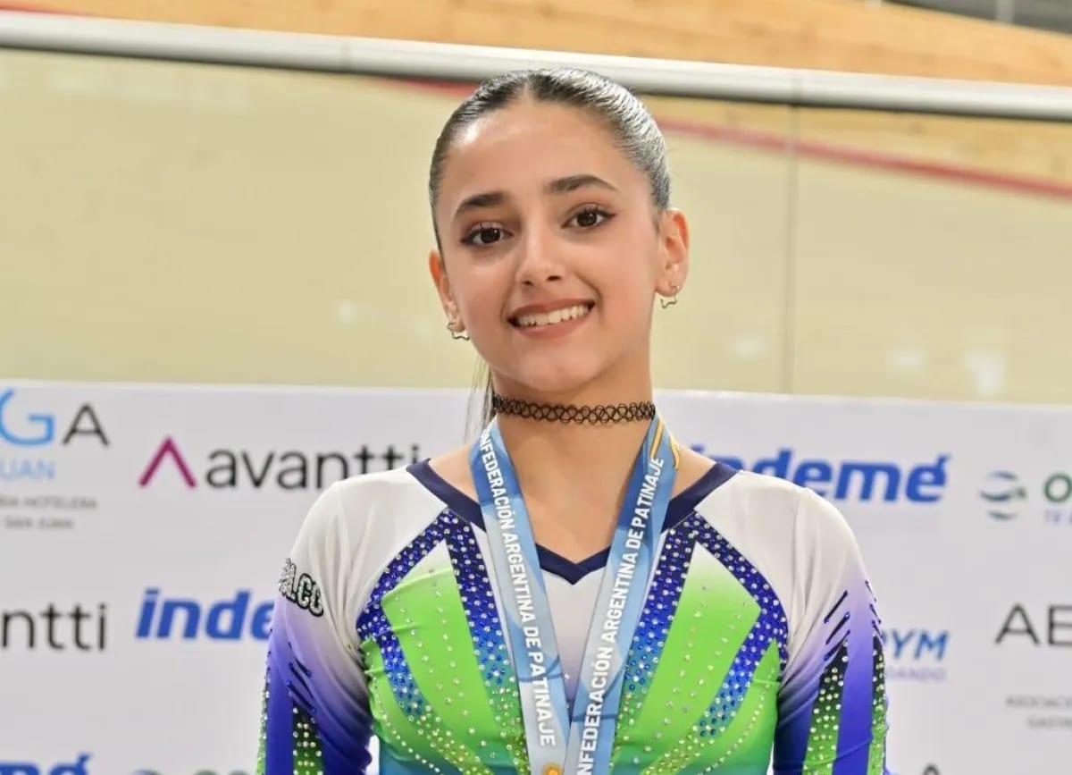Delfina Nicolini, subcampeona nacional de patín artístico en San Juan
